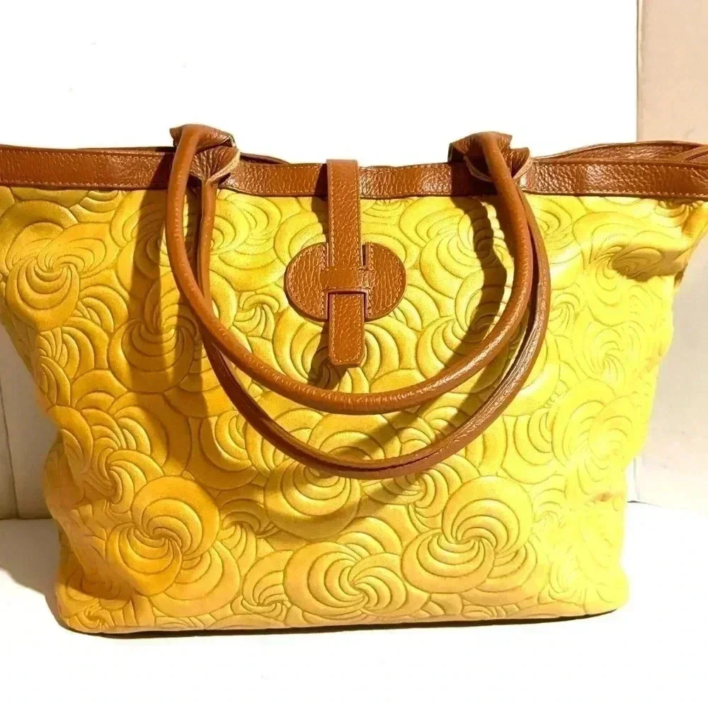 Carla Ferrert  mustard leather shoulder handbag